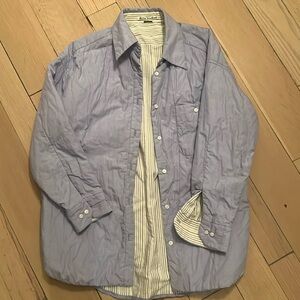 Acne Studios Oversized Reversible Padded Shirt Jacket Women’s S Blue Striped